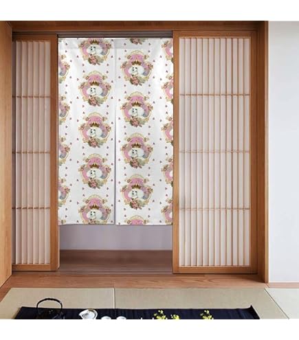 Amazon｜Chioee 暖簾 遮光 のれん 和柄 麻の葉模様 和風 かわいい